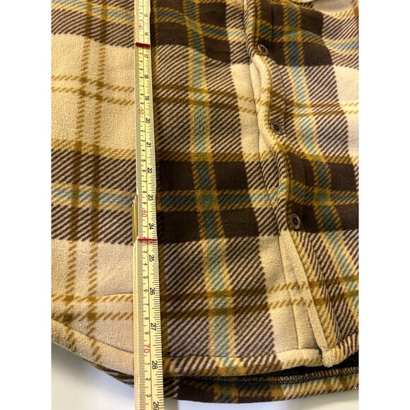 Weatherproof men’s button up flannel jacket, Sherpa lined cream brown mens Large - Picture 9 of 11